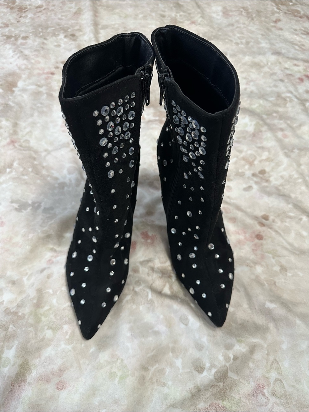 Skechers Black Studded Pointed-Toe Ankle Boots